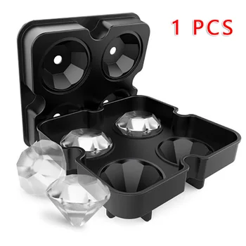 

Silicone 3D Diamond 4 Hole Ice Cube Tray Maker Mold Whiskey Cocktail Beverage