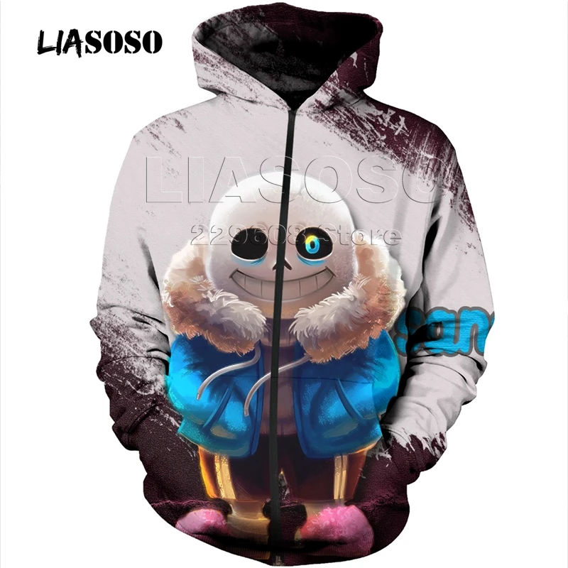 LIASOSO новая игра «Undertale», футболка с 3d принтом, Мужская Женская куртка с застежкой-молнией и капюшоном, Повседневная футболка хип-хоп в стиле Харадзюку, топы, куртка с застежкой-молнией и капюшоном - Цвет: 8