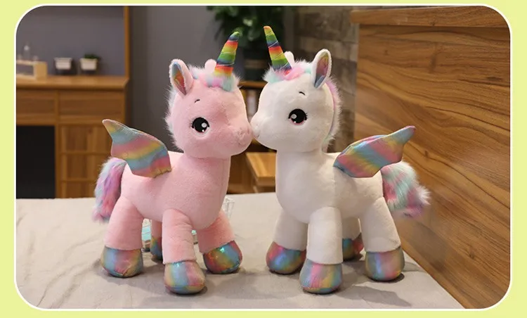 40/60/80/100 см в 2 вариантах, мягкая игрушка единорог кукла Радуга pegasus Подушка плюшевая игрушка единорог фигурка для малыша, превосходное мастерство