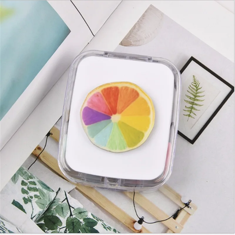 Colorful oranges 1 шт. милый мультяшный чехол для контактных линз с фруктами с зеркалом портативная коробка для контактных линз милые очки для путешествия коробка для контактных линз Милая - Цвет: Colorful oranges