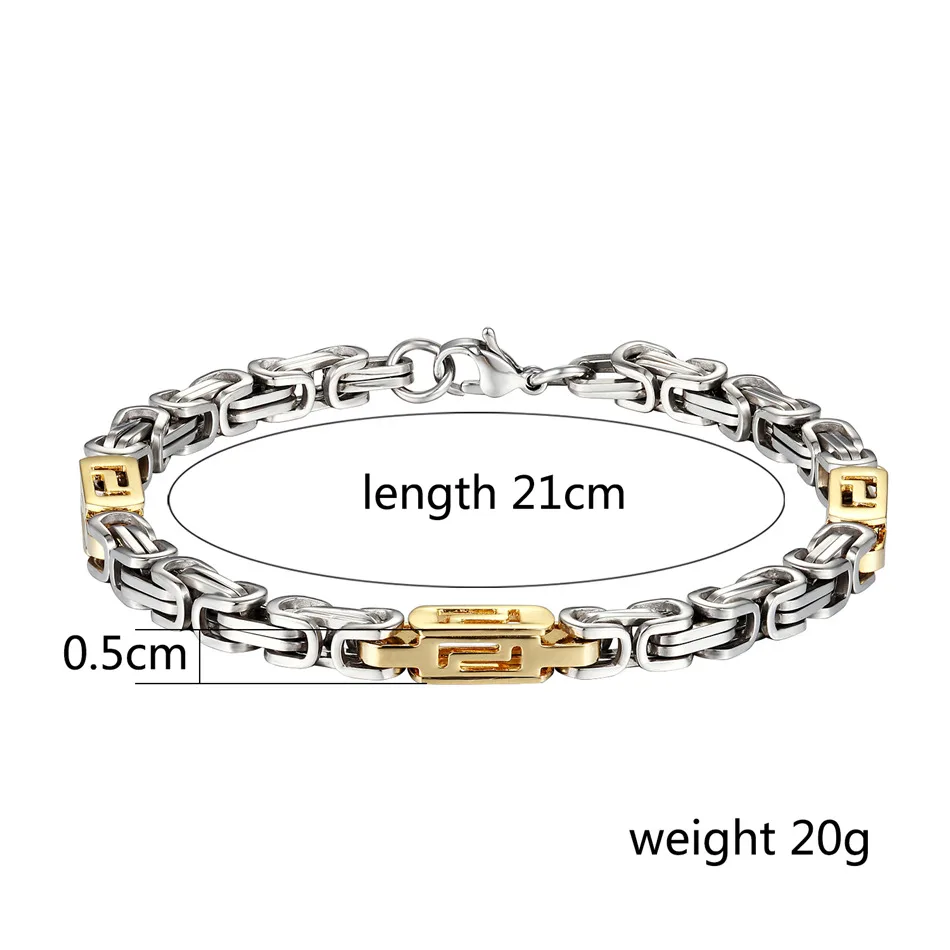 Нержавеющая сталь цепи браслеты золото серебро Цвет браслет с застежкой Лобстер для мужчин женщин аксессуар - Окраска металла: Chain Bracelets