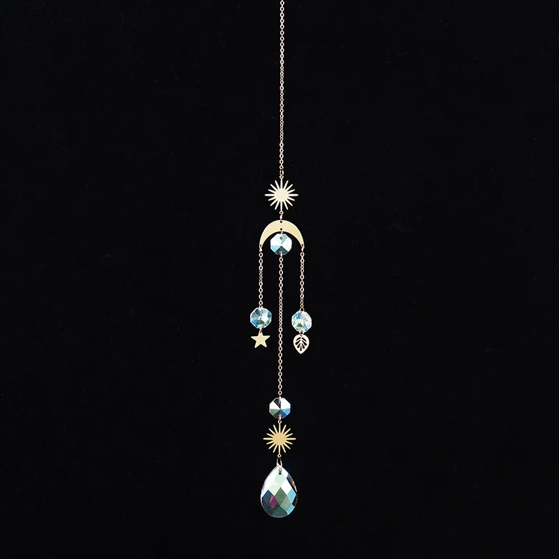 Sun Catchers Ornament K9 Color Crystal Wind Chimes Window Sill Outdoor Decor Car Ornament Christmas Home Decoration