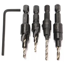 WAERTA 4 шт. сверло для зенковки деревообрабатывающее сверло набор сверл базовые отверстия для винтовых размеров#6#8#10#12