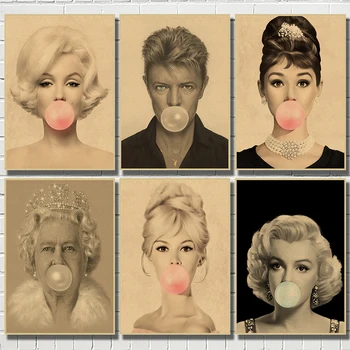 

Home Decor Prints Wall Art Blows Bubbles Pictures Nordic Creative Kraft Paper Poster For Living Room