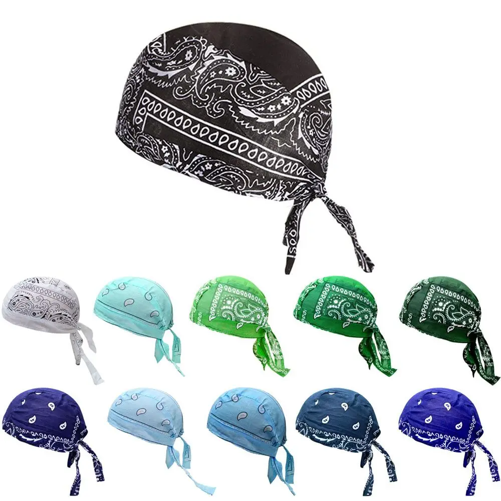 2021 New Quick Dry Cotton Pirate Hat Elastic Adjustable Cancer Chemo Cap Men Women Outdoor Sport Bandana Cycling Headscarf 3