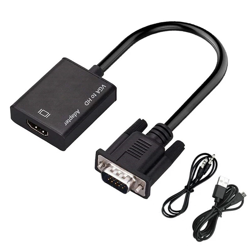 VGA Male to HDMI-compatible Female Converter Adapter Cable With Audio Output 1080P VGA HD Adapter for PC laptop HDTV Projector hdmi to vga adapter cable,vga to hdmi converter