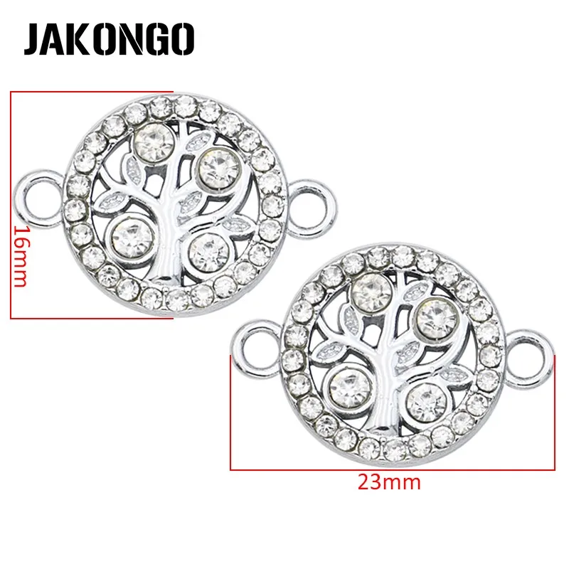 

10PCS Silver Color Crystal Tree Connectors for Jewelry Making Bracelet Jewelry Findings DIY Accessories 23x16mm