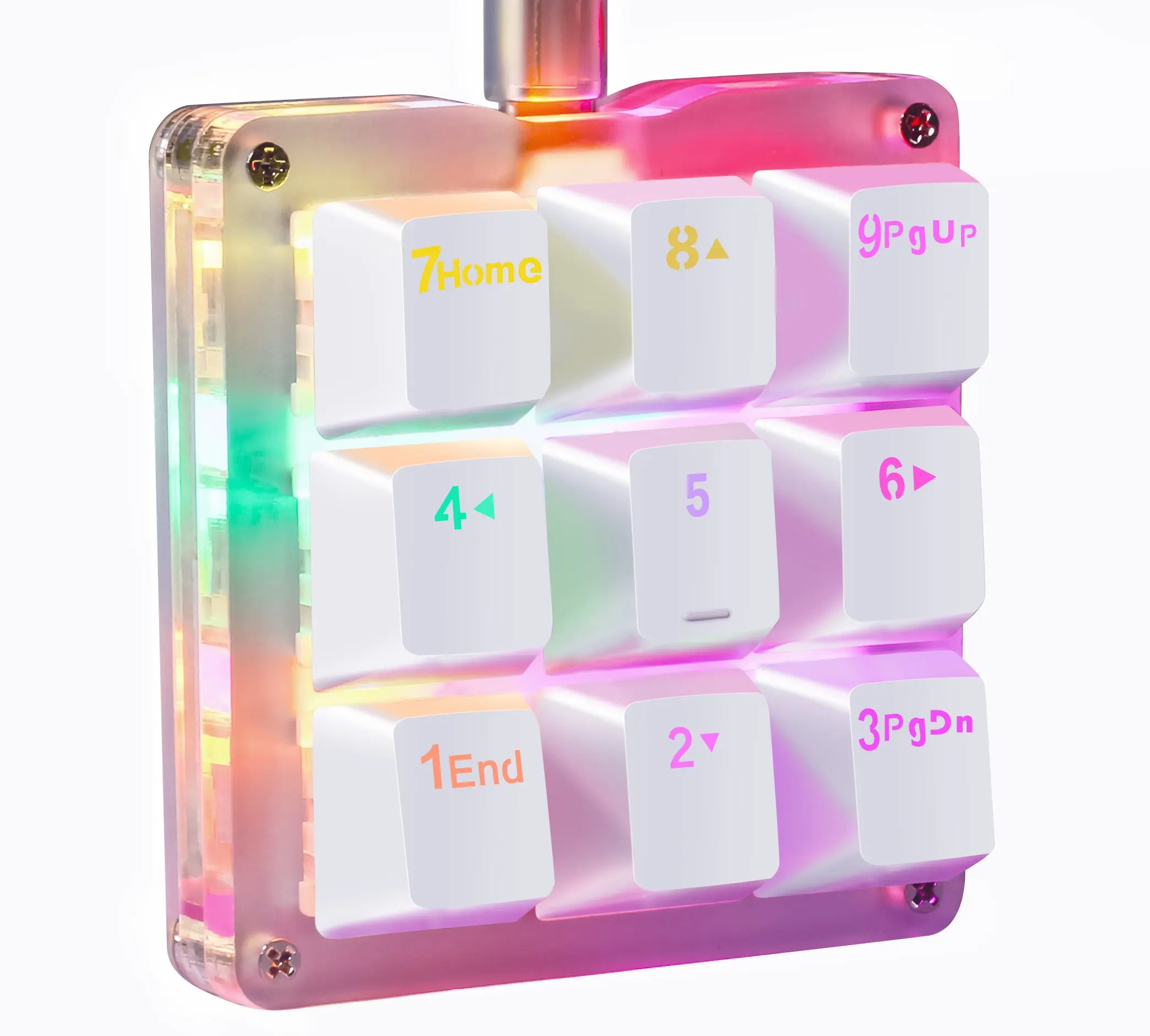 

9 Fully Programmable Keys Mechanical Keyboard RGB LED Backlit Portable Mini One-Handed Mechanical Gaming Keypad Blue Switches