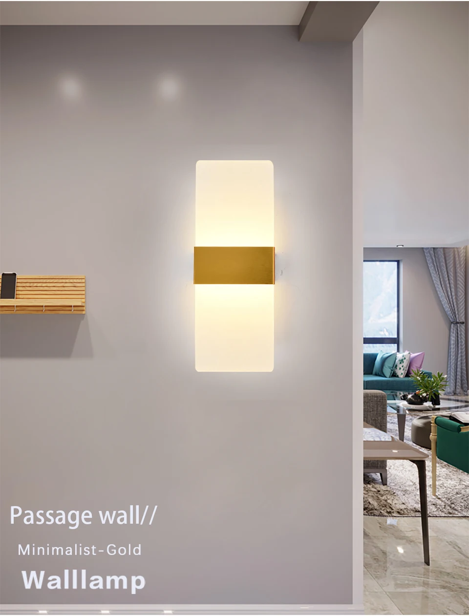 Mini 4/6/12/18W Led Acrylic Wall Lamp AC90-260V Long warm white Bedding Room Living Room Indoor wall lamp Bedroom Modern Simple wireless wall lights