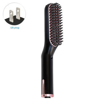 

Man Styling Tool Electric Gift Multifunctional Home Travel Anti Scald Fast Heating Beard Straightener Hair Brush Portable