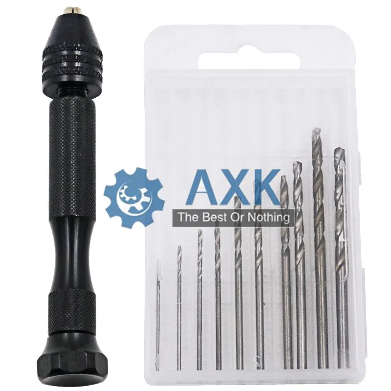 

10 In 1 Mini Twist Drill Bit & Micro Aluminum Hand Drill Bit Keyless Chuck Reamer Hand Twist Drill Clamping LT-101
