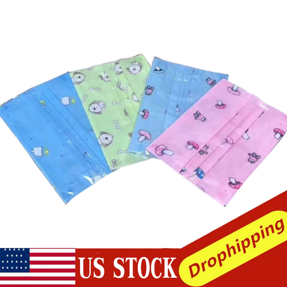 

50/100Pcs PM2.5 Children Mask Respiratory Valve Cartoon Panda Thicken Smog Mask Dust Mask Child Breathable Print Kid Mouth Mask