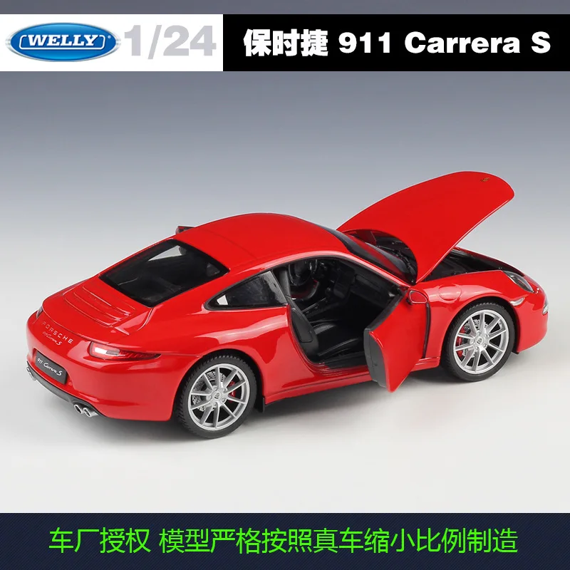 Welly 1:24 Porsche 911 CARRERA S сплав модель автомобиля Diecasts& игрушечные транспортные средства коллекционные подарки не-пульт дистанционного управления Тип транспортная игрушка