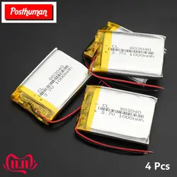 3,7 V литиевая Li-Po полимер Перезаряжаемые Батарея 1000 mAh Батарея 803040 литий-ионных аккумуляторов для Bluetooth динамик PDA тахограф игрушки