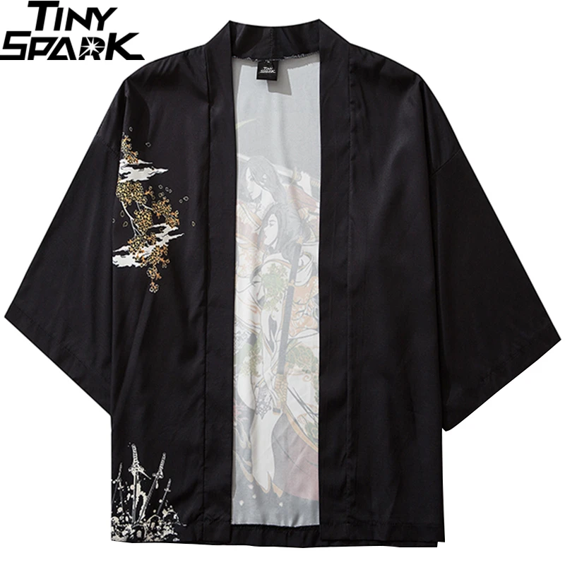 Японское кимоно куртка с героями мультфильмов Samurai Харадзюку 2020 хип хоп мужская
