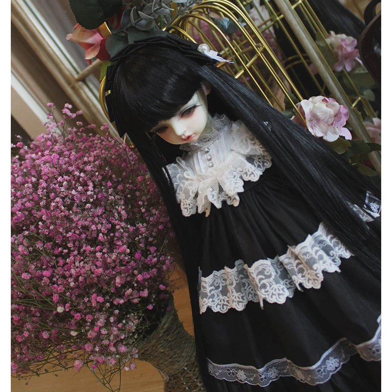 1/6 1/4 1/3 BJD платье Кукла Черное длинное платье для 1/6 1/4 1/3 BJD Blyth платье куклы аксессуары BJD платье+ повязка для волос