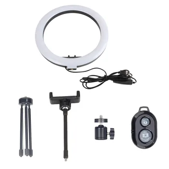 

10 inch Photography LED Selfie Ring Light Mini Tripod Stand & Cell Phone Holder for Live Stream/Makeup, for You-Tube Video