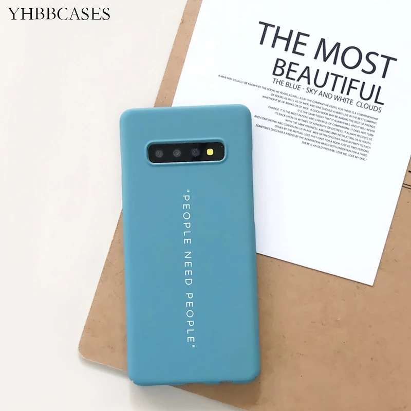 Чехлы YHBBCASES для Samsung Note 10 8 9 голубые матовые жесткие тонкие чехлы из поликарбоната