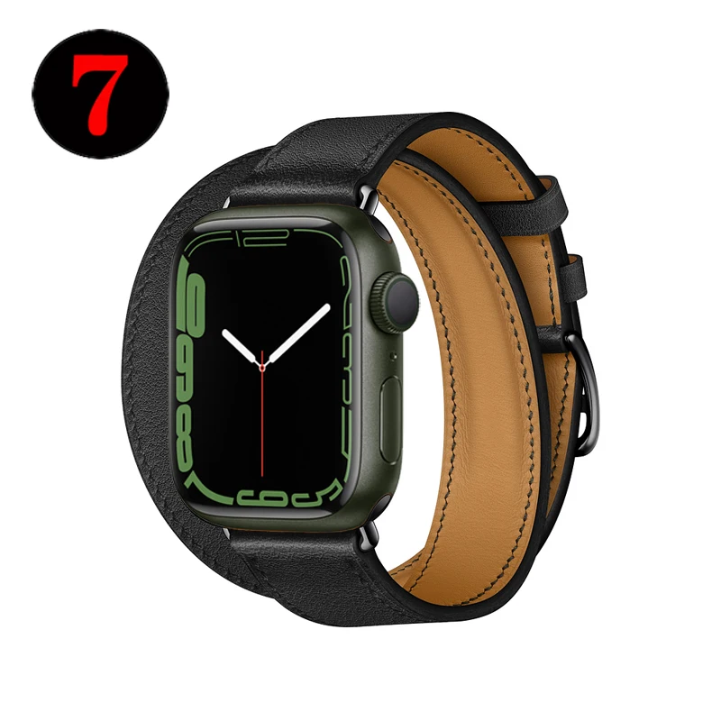 High quality Leather loop Strap for Apple Watch Band 41mm 45mm 42MM 38MM 44MM 40MM Bracelet Wrist Belt Iwatch series 7 6 5 4 SE