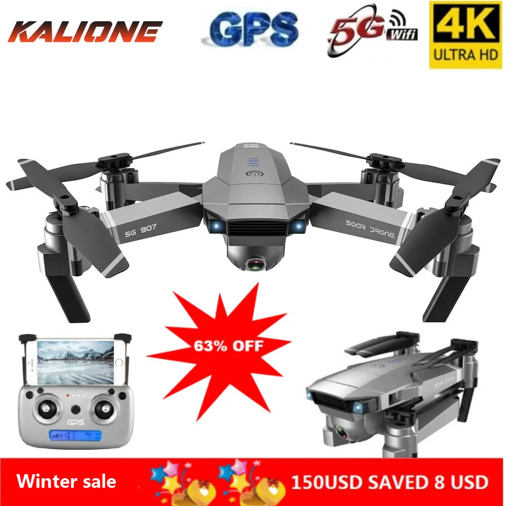 $78.88 SG907 Professional Drone 4K Selfie HD Dual Camera GPS Follow WideAngle Antishake 5G WIFI FPV RC Q