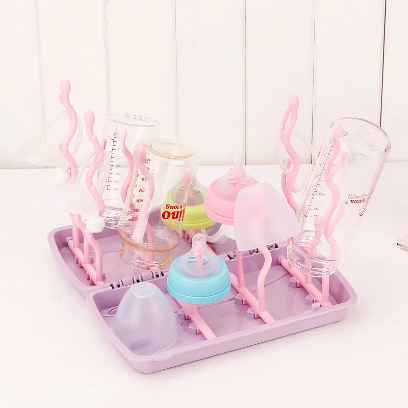 

Feeding Bottle Water Draining Drying Rack Baby Air Dry Holder Infants Portable Storage Shelf Box Foldable Dustproof Storage Rack