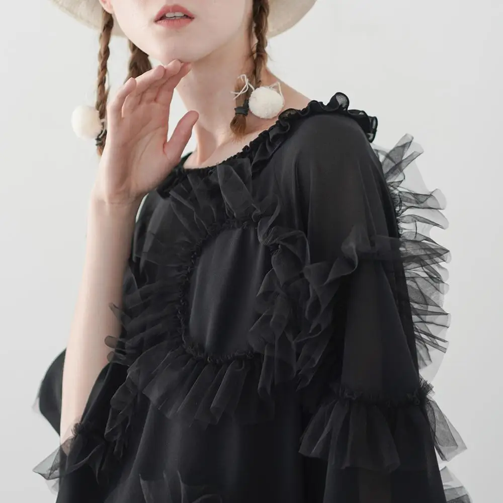 imakokoni chiffon shirt female loose large size