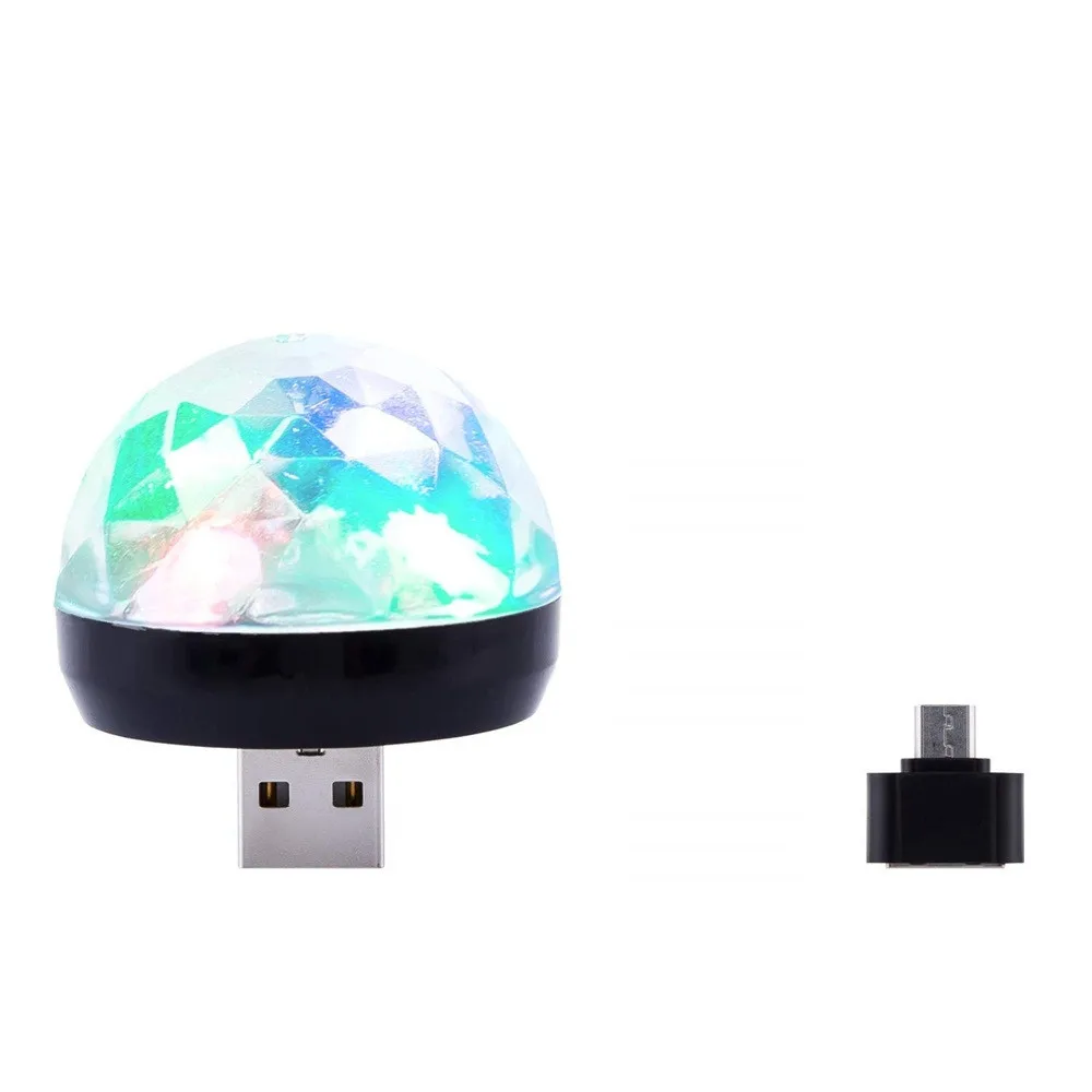 Черный Мини USB СВЕТОДИОДНЫЙ диско этапа светильник Портативный Семья вечерние магический шар красочный светильник бар клуб сценическое освещение лампа для мобильного телефона - Цвет: Черный