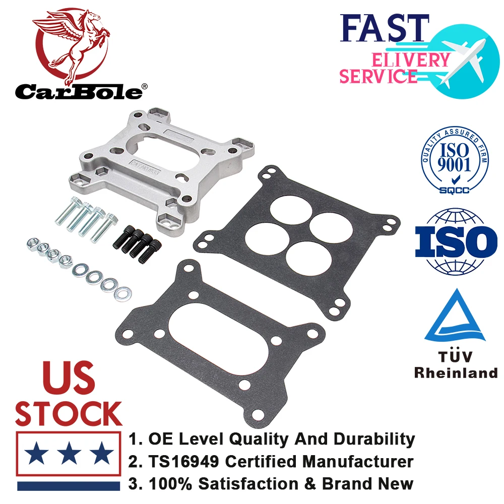 4-Bolt Carburetor Adapter Kit 2bbl to 4bbl Adapter Plate Kit for Holley 2 Barrel 1933 Carburetor repair tool kit