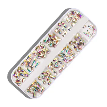

Multi Size Glass Nail Rhinestones Crystal Gems Pencil Pen 3D Decorations for DIY Manicure Nail Art Decorations with Tweezers