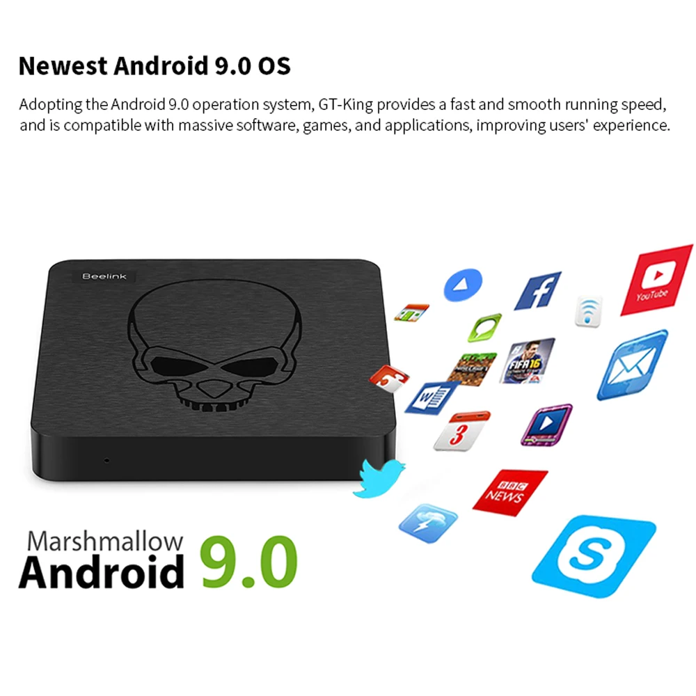 ТВ приставка Beelink GT King на Android 9 0 Amlogic S922X 4 Гб 64 2 4G голосовое дистанционное