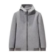 Новое осеннее и зимнее двухстороннее тонкое шерстяное пальто Мужская модная верхняя одежда ветровка мужские тонкие куртки с капюшоном повседневные спортивные