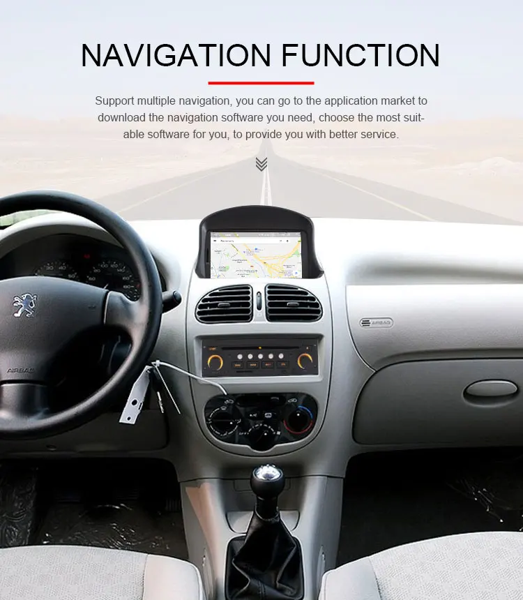 Sale TOPBSNA Android 9.0 1 Din Car DVD Player For Peugeot 206 206CC 2007-2014 GPS Navi Car Radio Multimedia WIFI Stereo Headunit RDS 9