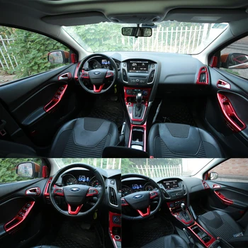 

My good car Car Chrome Steering Wheel Trim Inner Door Handle Bowl Box Air Vent Cover Sticker for Ford Focus 3 4 MK3 MK4