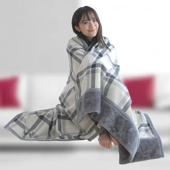 

Double plaid blanket multi-function wrapped shawl moisture-absorbing warm warm blanket lazy shawl blanket 135 x 80 cm