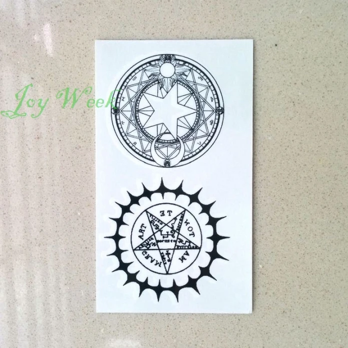 Водостойкая временная татуировка наклейка Черный Дворецкий контракт символ компас аниме тату флэш-тату поддельные татуировки для мужчин и женщин