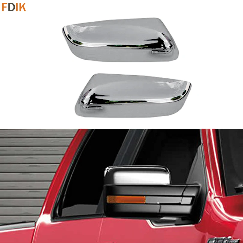04-08 Ford F150 Truck Triple Chrome Plated Overlay Top Half Mirror Cover Trim