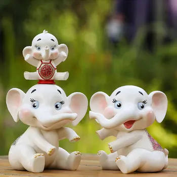 

Animal Figurines Elephant Home Decoration Accessories Modern Nordic Cute Resin Elephant Family Home Decor Crafts Ornament
