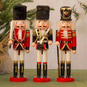 

King Nutcracker Collectible Wooden Soldier Puppet Wine Cabinet Decoration Ornaments Christmas Festive Holiday Decor _WK