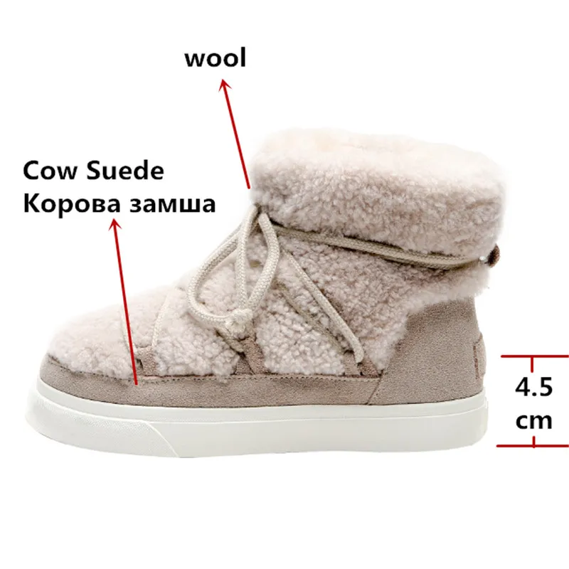 FEDONAS Sweet Women Wool Cow Suede Ankle Boots Female Big Size Snow Boots Dancing Casual Shoes Woman Newest Flats Platform