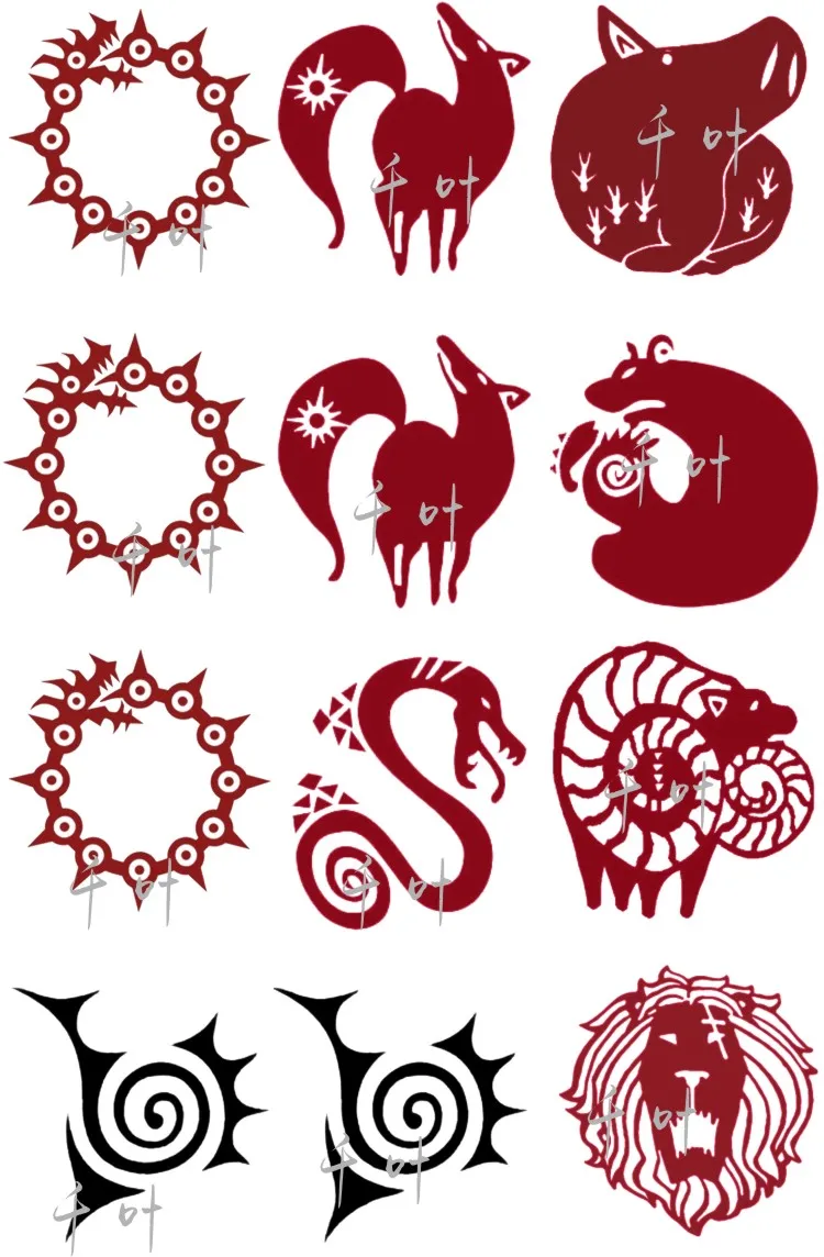 Аниме The Seven Deadly Sins Dragon's Sin of Wrath Поддельные Временные татуировки водонепроницаемый стикер Косплей Опора аксессуар крутой