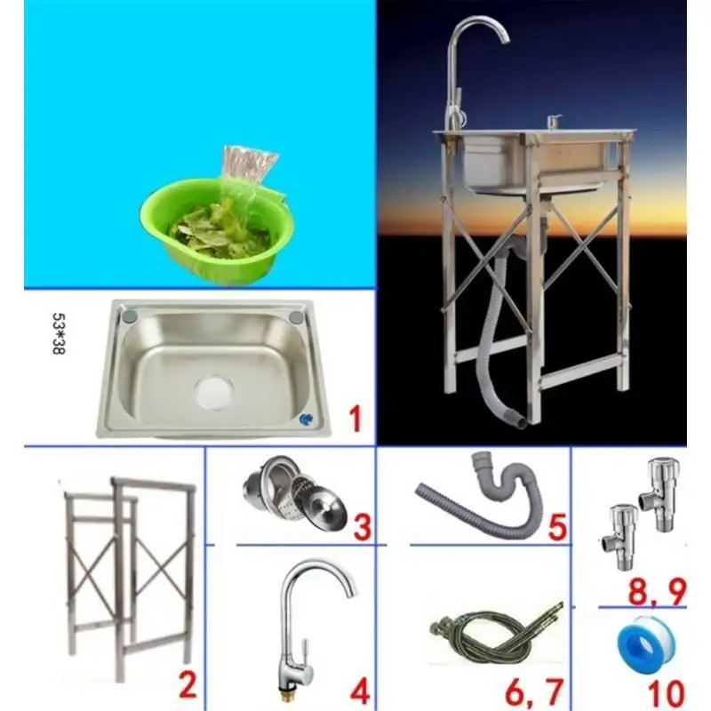 Number 21 Lavandino Portatil Waschbecken Lavello Cucina Evier De Cuisine Wasbak кухня Lavabo Cuba Pia Cozinha Fregadero раковина для мытья посуды - Color: Number 21
