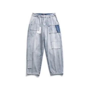 

EWQ / men's wear 2020 Spring summer new denim Jeans Personality Patch patchwork vintage denim Trousers for male trendy 9Y1343