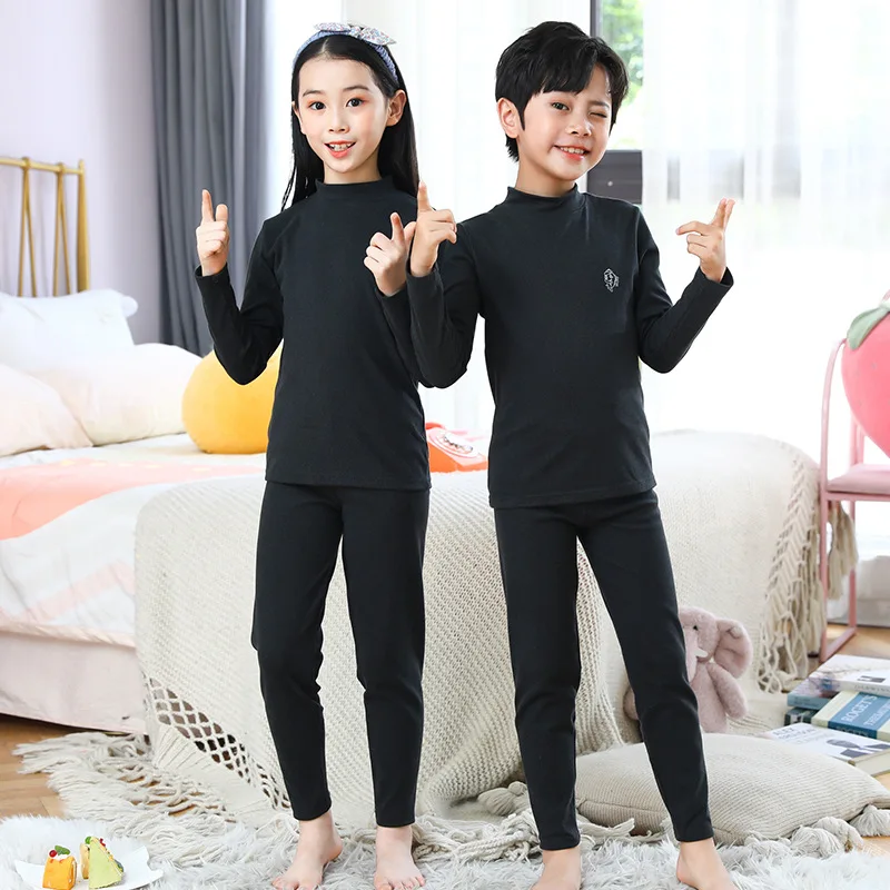 disney clothing sets Autumn Winter Thermal Underwear Suit Girls Clothing Sets Boys Pajama Sets Baby No Trace Warm Sleepwear Candy Colors Kids Clothes disney clothing sets