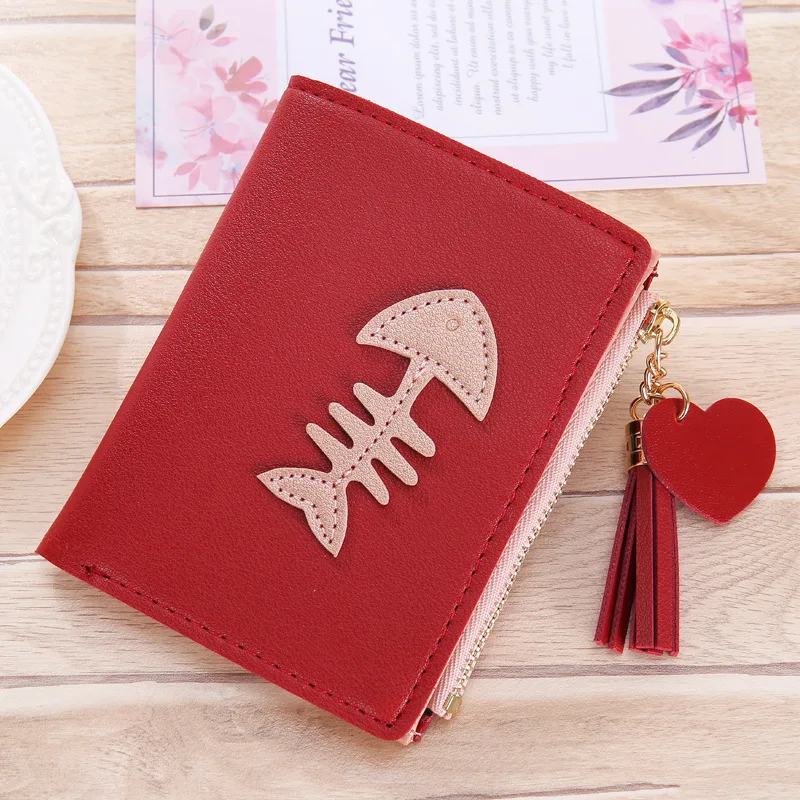 

Fish Bone Zipper Credit Card Holders Change Purse small wallet 2019 New Cute Credit Card Holders Coin Purse small wallet Women