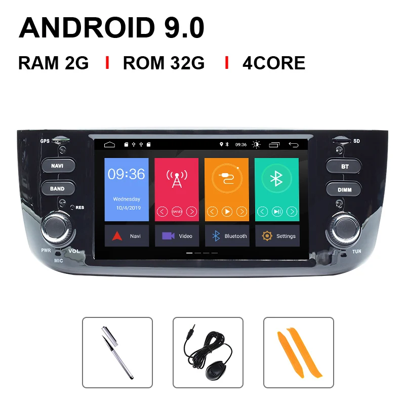 Ips DSP 4G 64GB Авторадио 1 Din Android 9,0 автомобильный DVD мультимедийный плеер для Fiat/Linea/Punto evo 2012- gps навигационная камера - Цвет: 4 Core 32 ROM