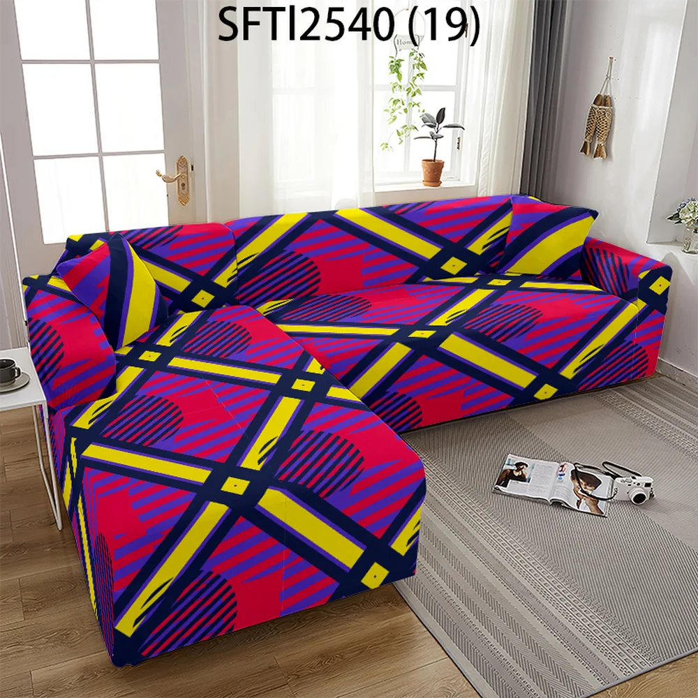 

Geometric Elastic Sofa Covers Abstract Geometric Stretch Sofa Slipcover for Living Room Modern Couch Cover Protector 1-4 Seater