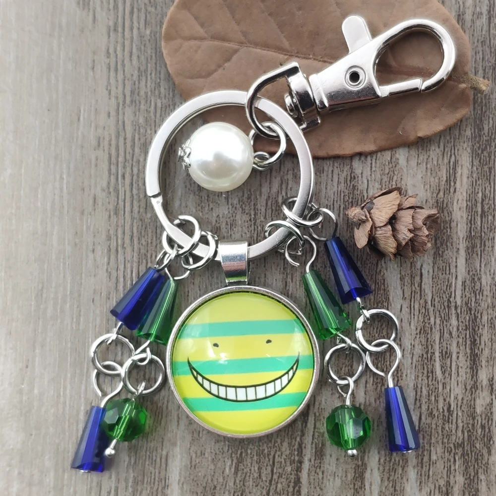 New Fashion Japanese Anime Assassination Classroom Keychain Time Gem Key Ring Women Men Jewelry Party Gift ASJS | Украшения и