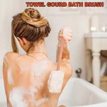 

Anti-slip Handle Towel Gourd Bath Brush Double-sided Shower Massage Soft Brush for Bathroom Accessories Cleaning Tool