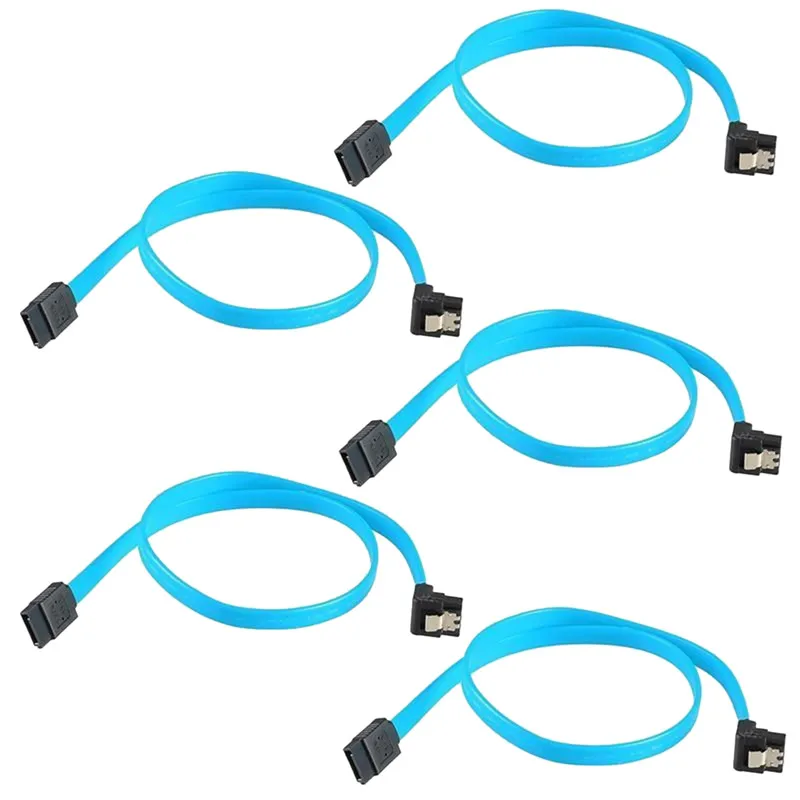 5pcs/set SATA 3.0 III 6Gb/s 46cm Hard Disk Drive Straight Cable 90 Degree Right Angle Cables  HDD SSD Data Serial ATA Cord line