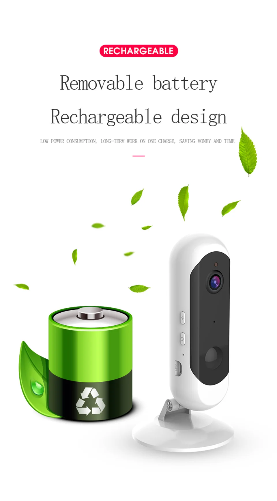 DAYTECH безопасность WiFi аккумулятор камеры 1080P беспроводной домашний CCTV монитор сетевой запись двухстороннее аудио Full HD 720P Обнаружение движения